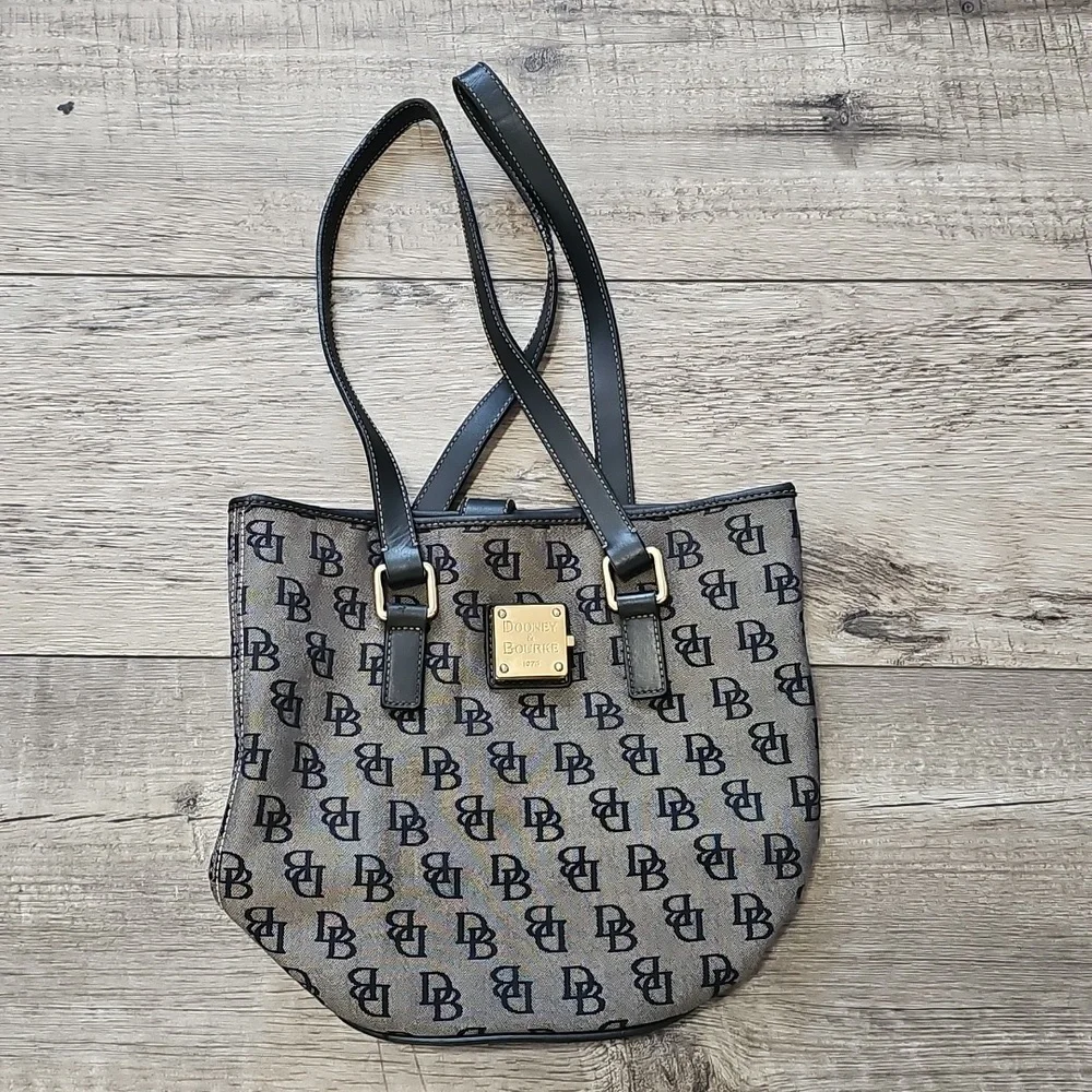 Dooney & Bourke Monogram Black and Gray Shoulder Bag